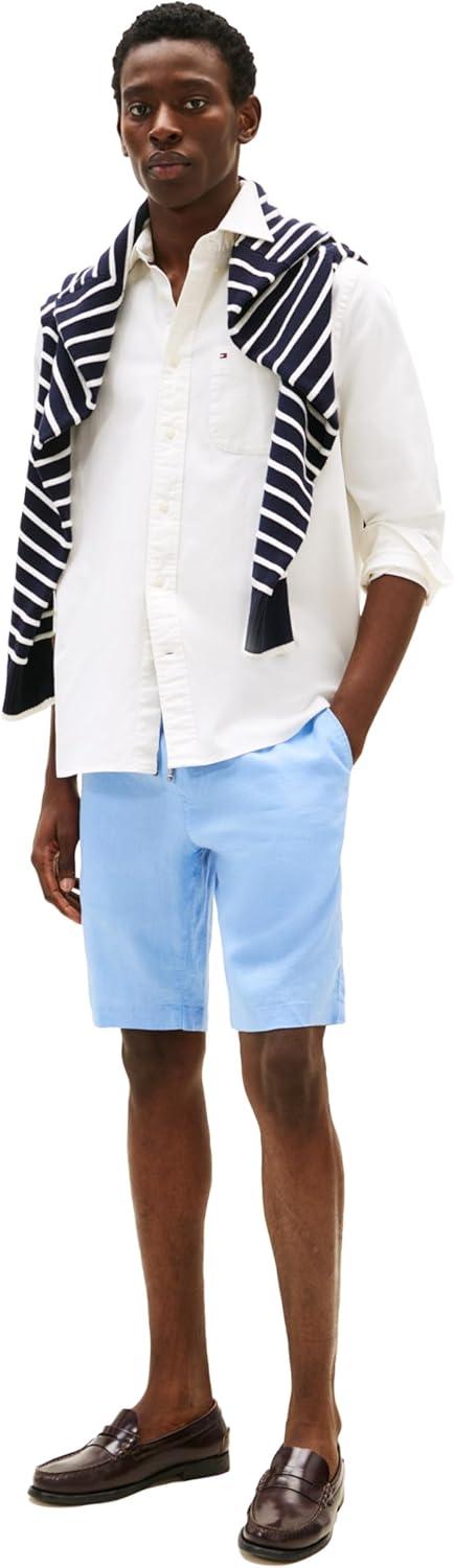 imageTommy Hilfiger Mens Summer Linen Shorts 10 Inch in Relaxed FitCloudy Blue
