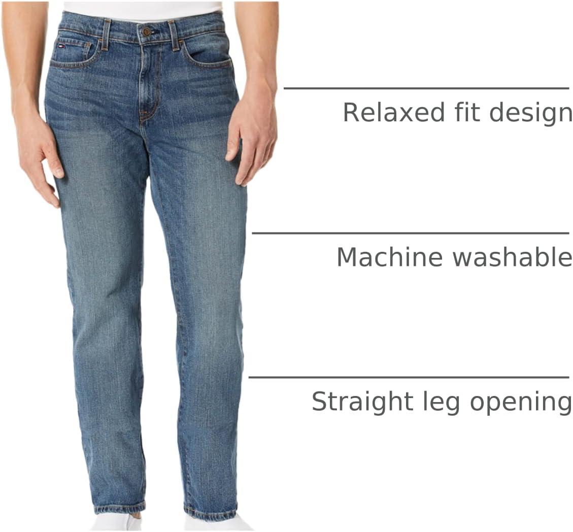 imageTommy Hilfiger Mens THD Relaxed Fit JeansMedium Authentic