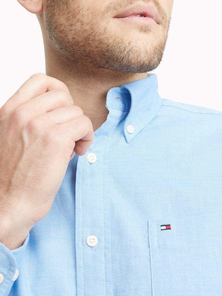 imageTommy Hilfiger Mens Twain Check Stretch Ls CLFCollection Tommy Blue