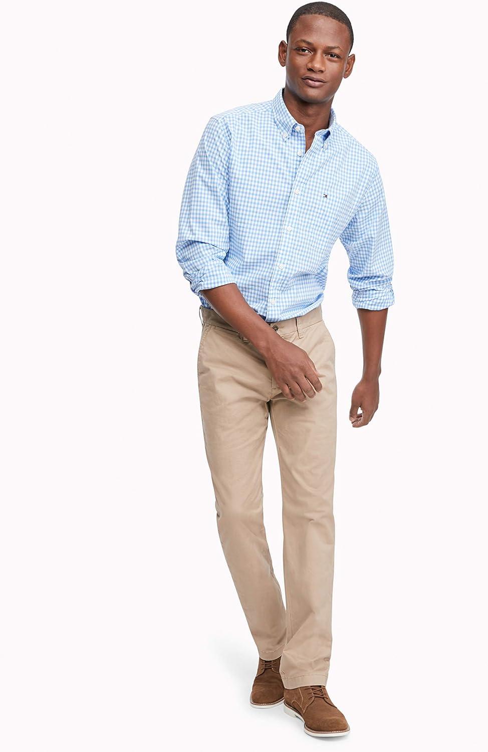imageTommy Hilfiger Mens Twain Check Stretch Ls CLFMisty Blue