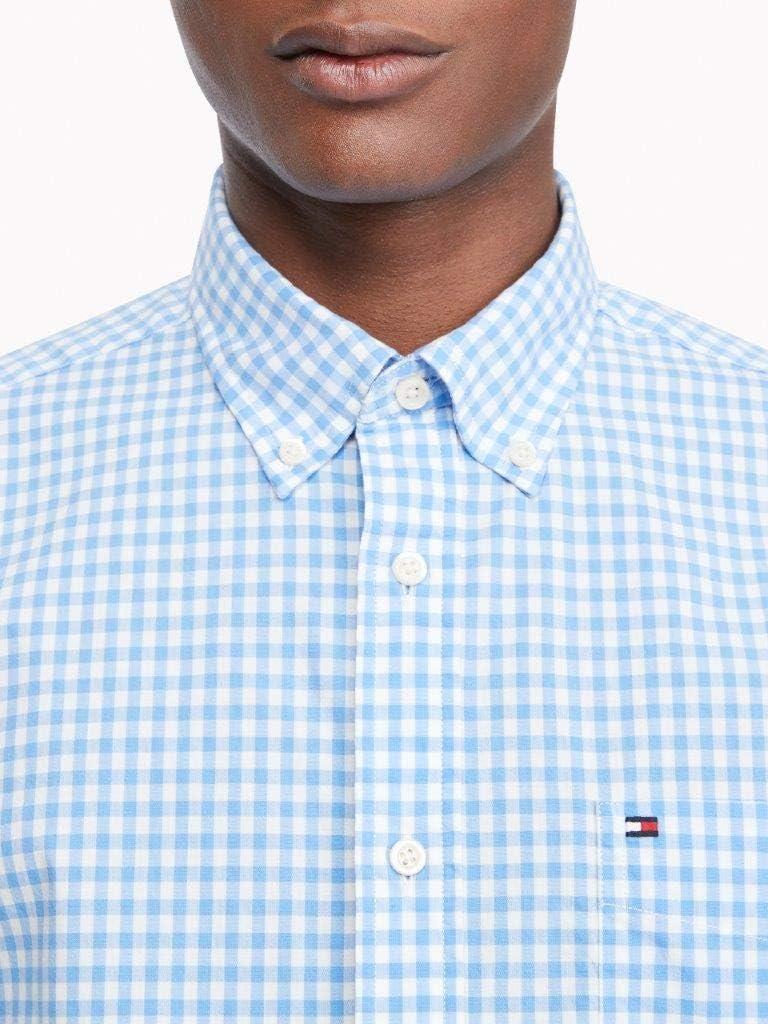 imageTommy Hilfiger Mens Twain Check Stretch Ls CLFMisty Blue