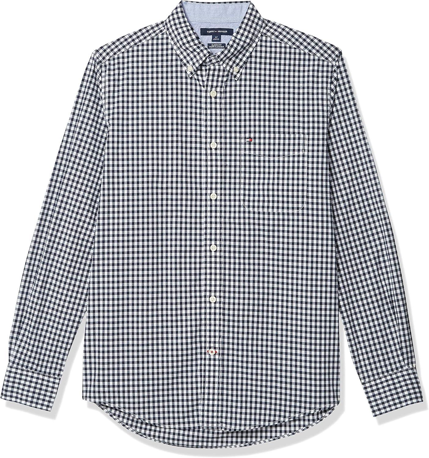imageTommy Hilfiger Mens Twain Check Stretch Ls CLFNavy Blazer