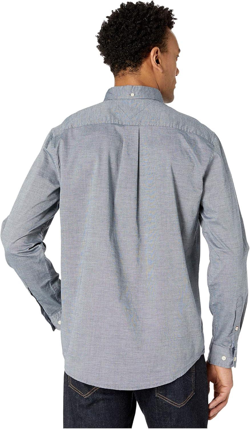 imageTommy Hilfiger Mens Twain Check Stretch Ls CLFNavy Hilfiger