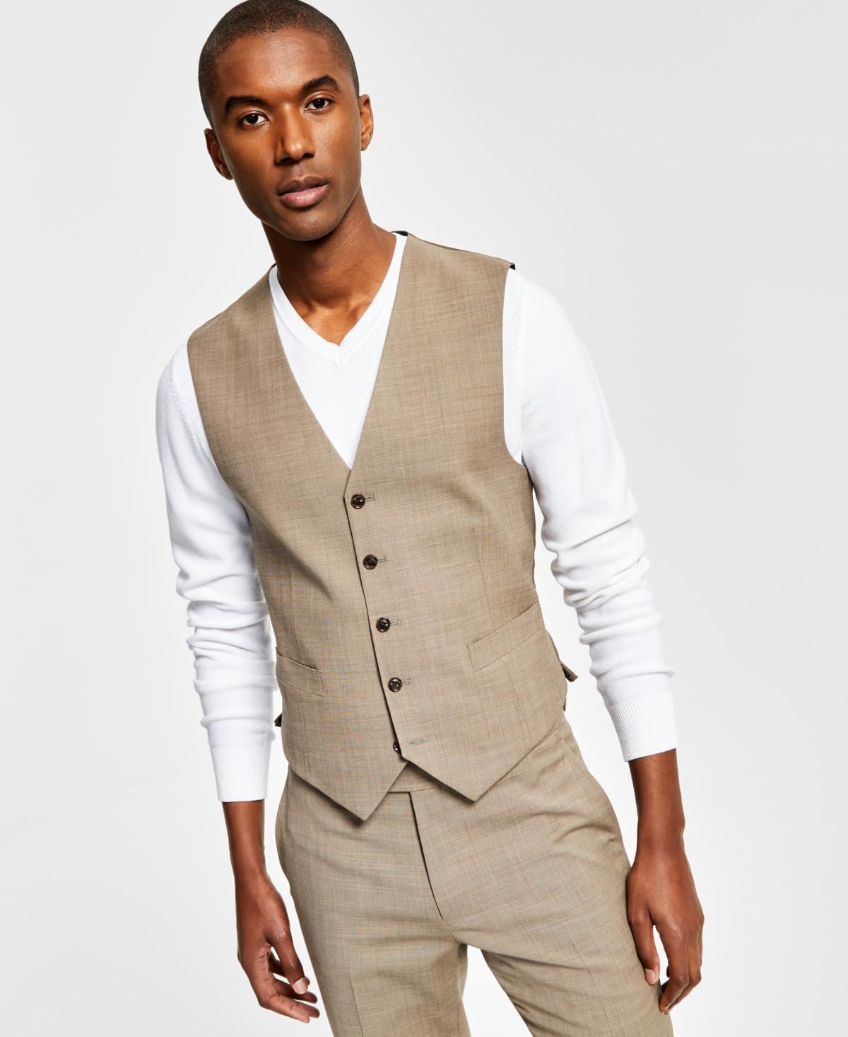 imageTommy Hilfiger TH Flex Modern Fit Suit Separates Vest Tan Medium
