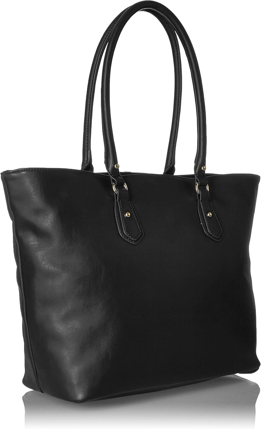 imageTommy Hilfiger Womens Jaden Plus ToteBlack Polyvinyl Chloride