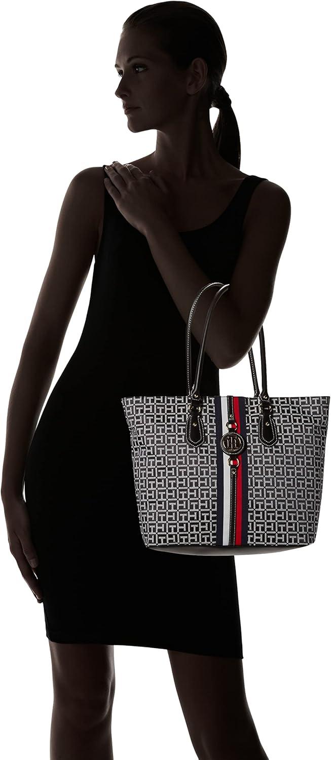 imageTommy Hilfiger Womens Jaden Plus ToteBlackWhite