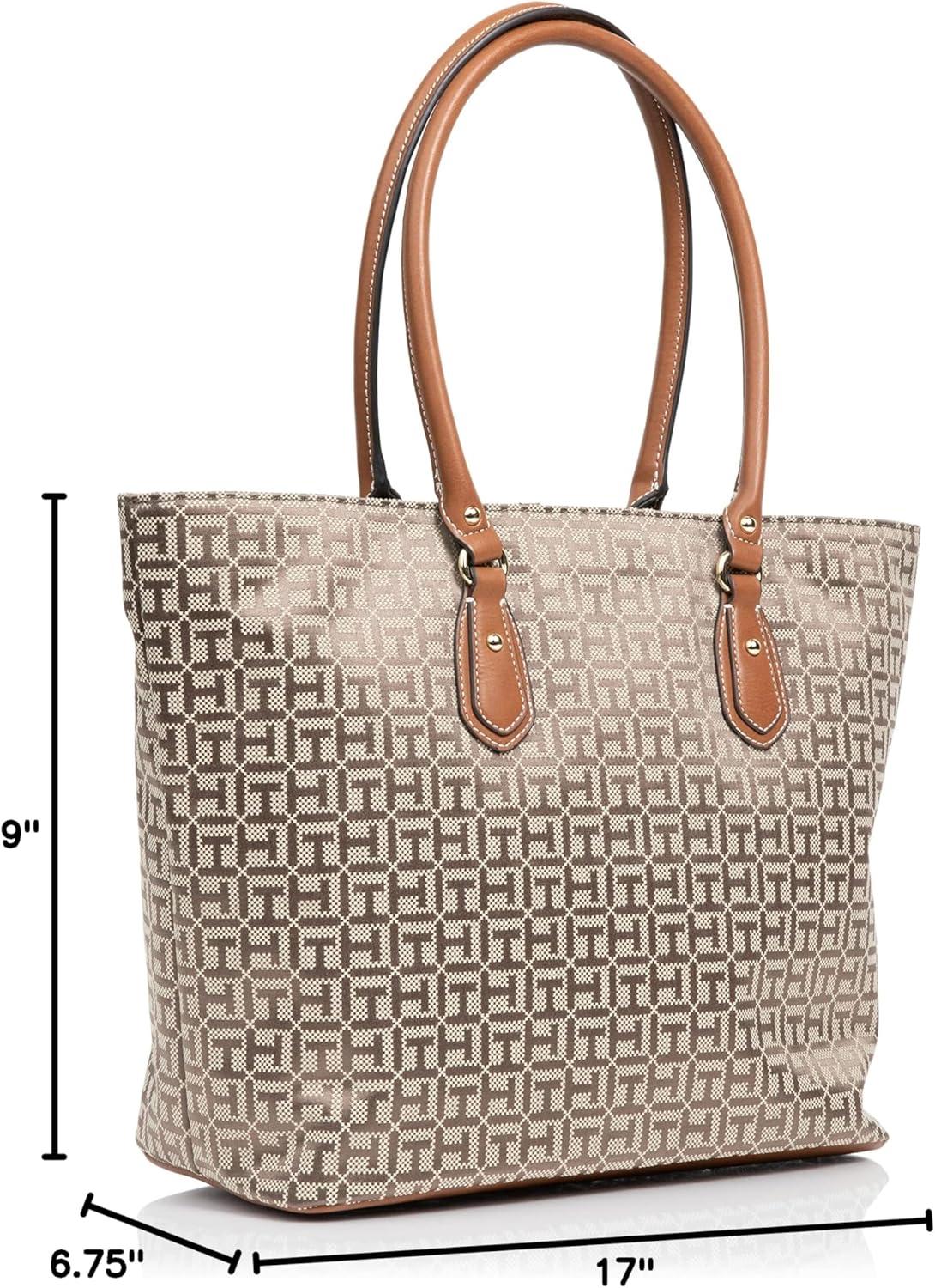 imageTommy Hilfiger Womens Jaden Plus ToteTanDk Chocolate