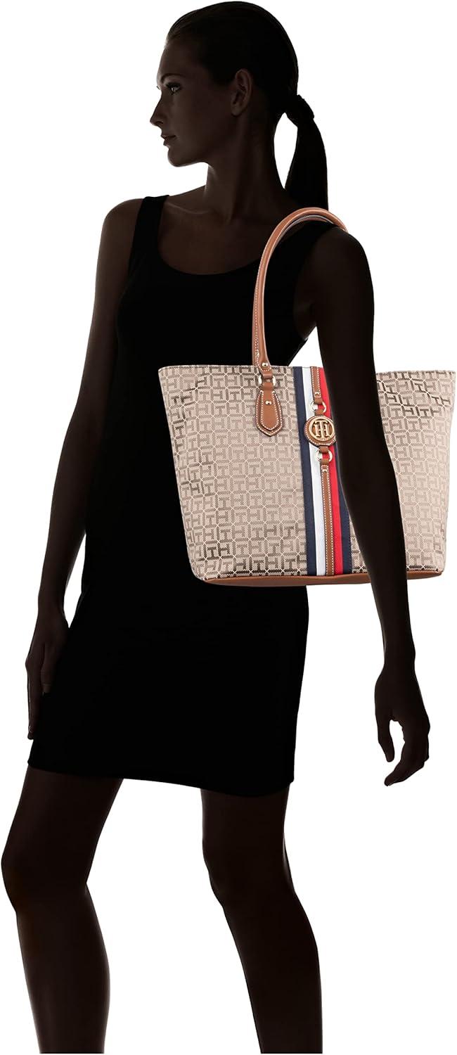 imageTommy Hilfiger Womens Jaden Plus ToteTanDk Chocolate