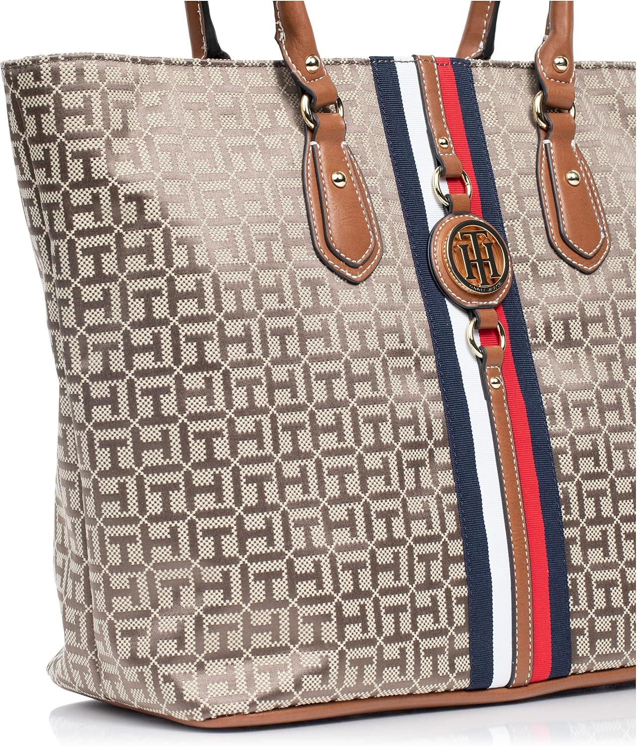 imageTommy Hilfiger Womens Jaden Plus ToteTanDk Chocolate