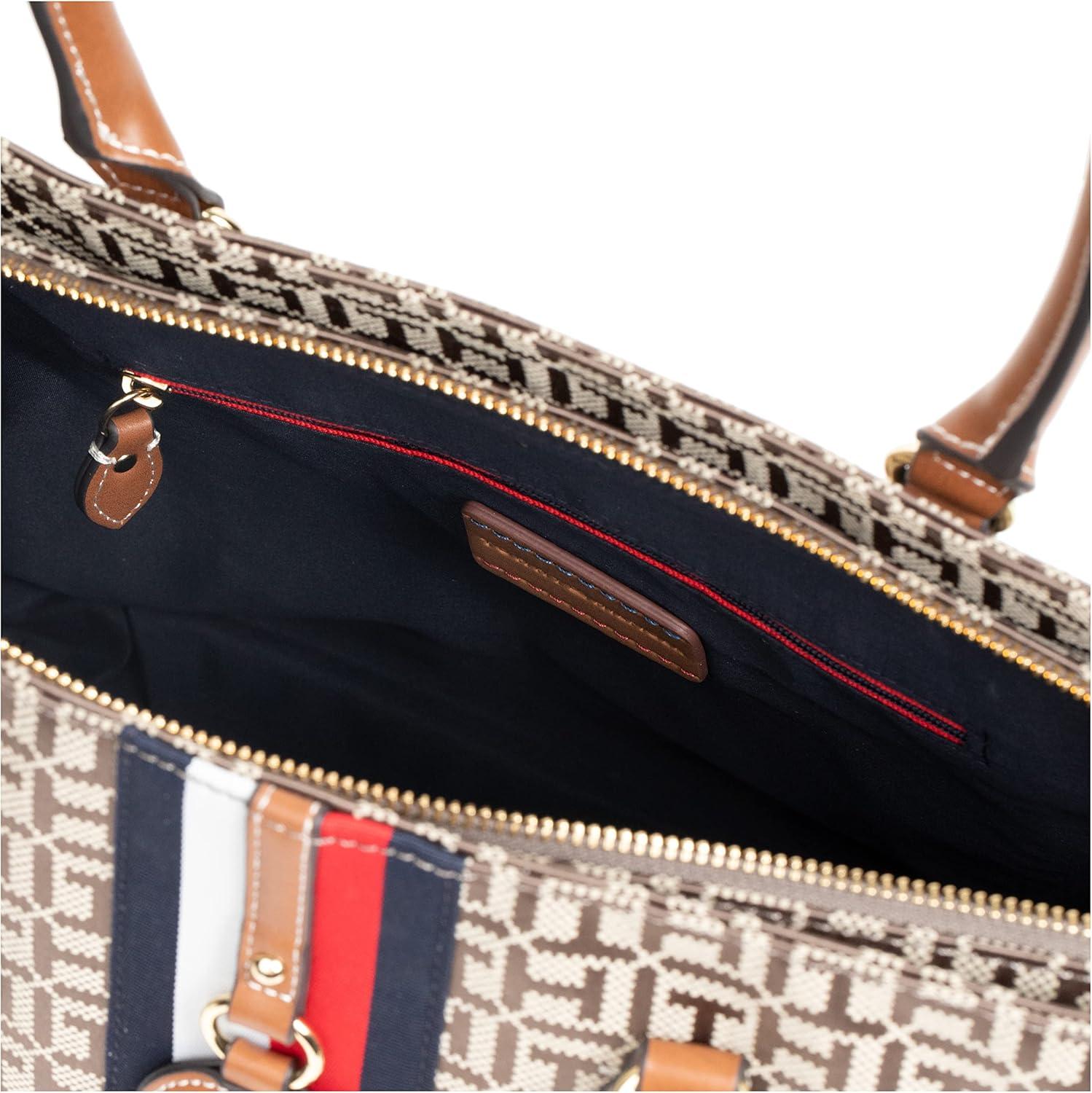 imageTommy Hilfiger Womens Jaden Plus ToteTanDk Chocolate