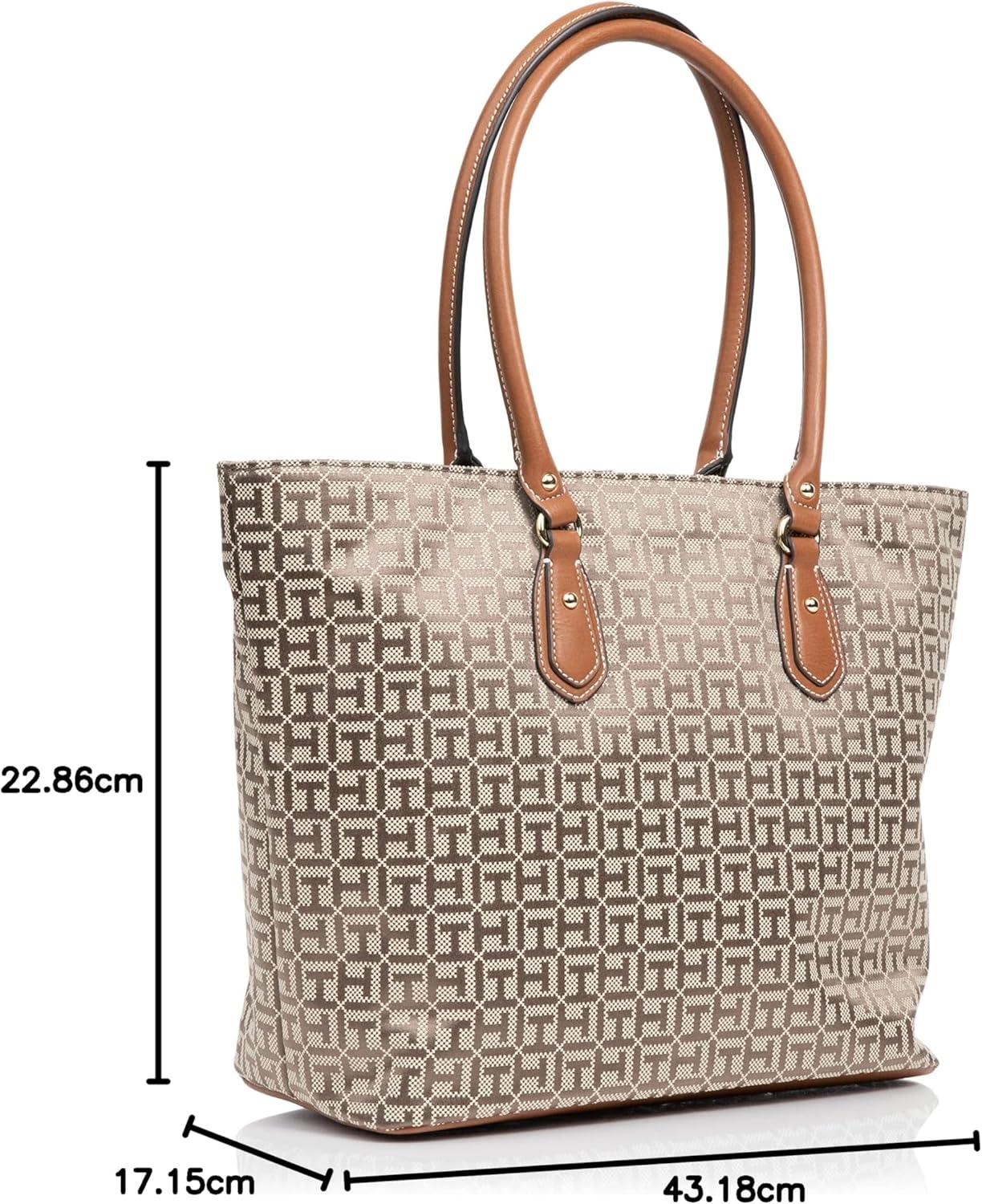 imageTommy Hilfiger Womens Jaden Plus ToteTanDk Chocolate