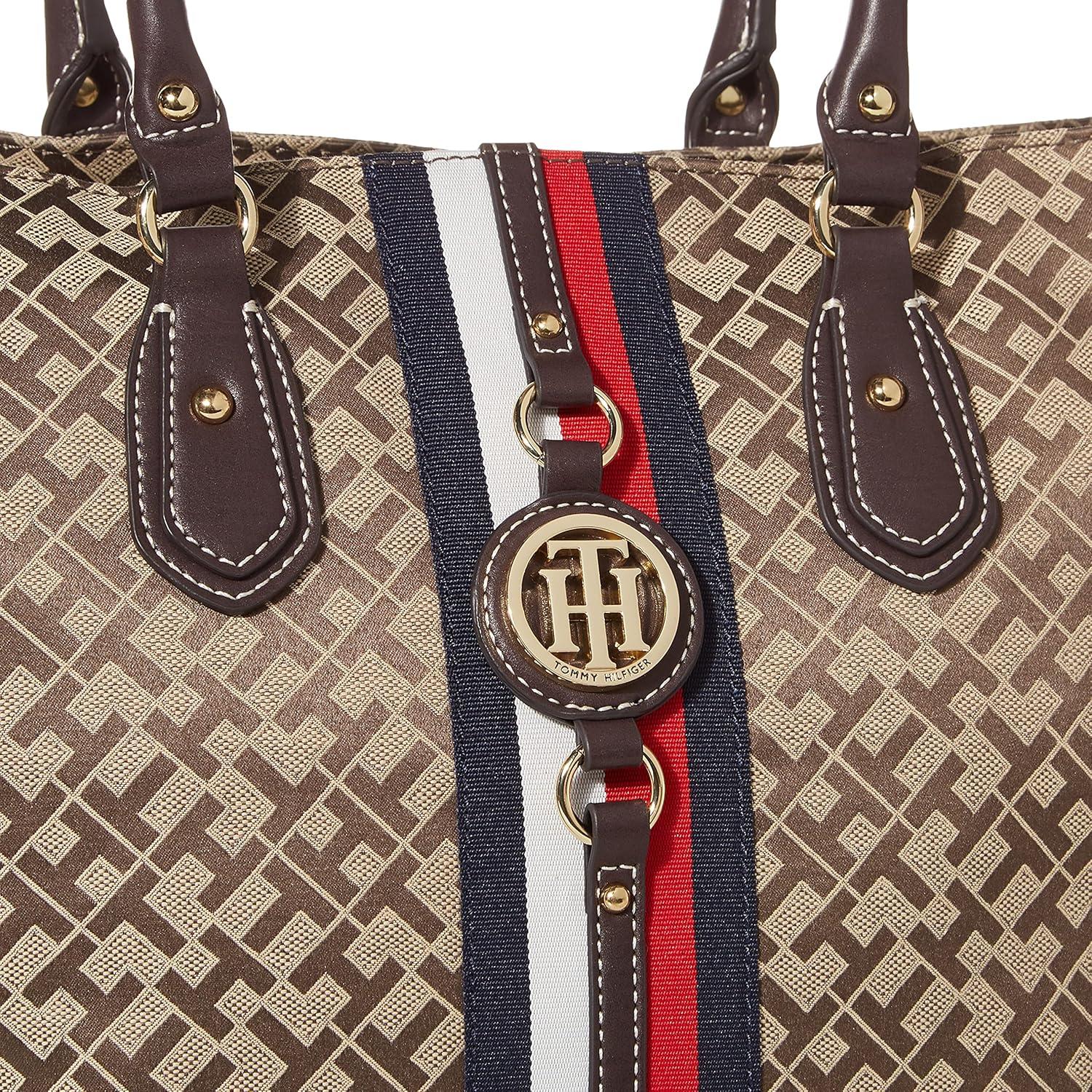 imageTommy Hilfiger Womens Jaden Plus ToteTommy Chocolate
