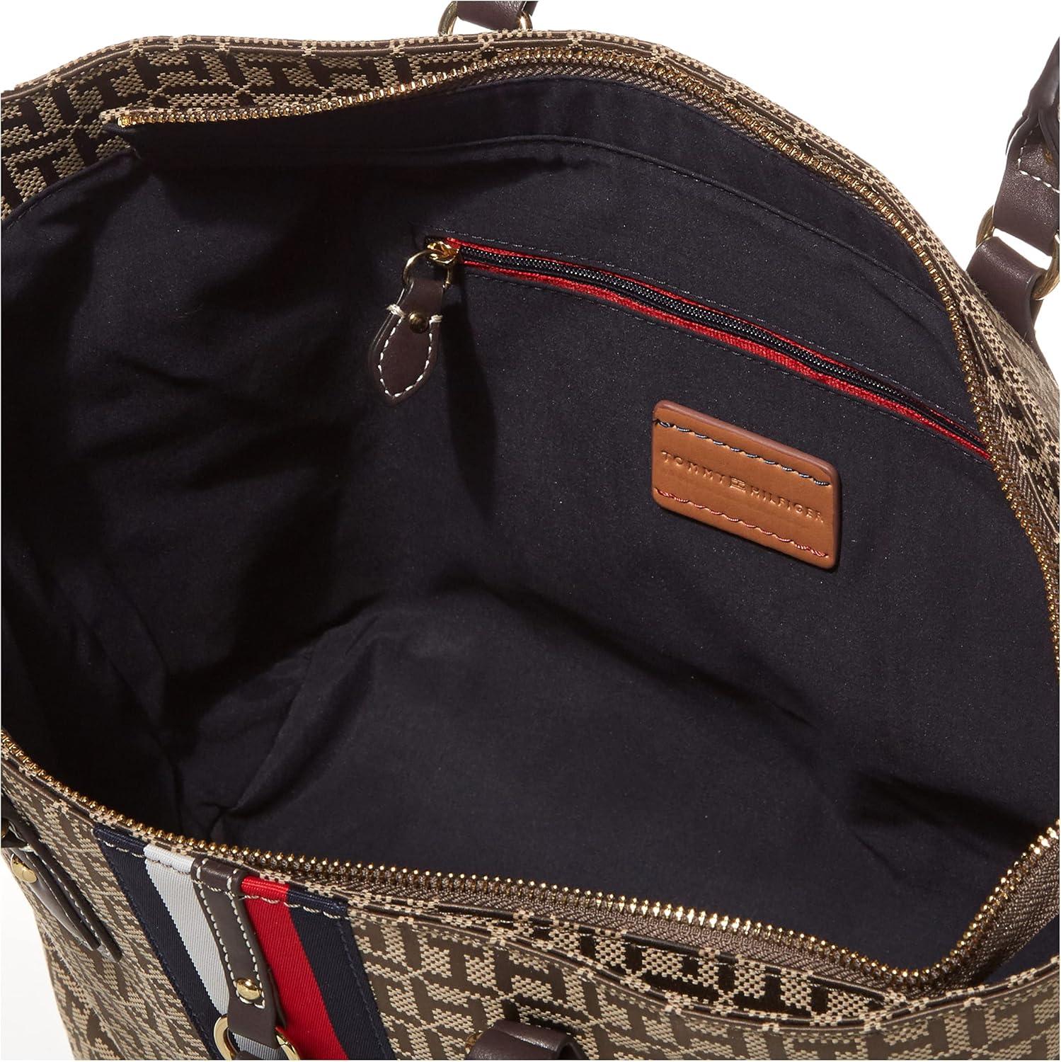 imageTommy Hilfiger Womens Jaden Plus ToteTommy Dark Chocolate
