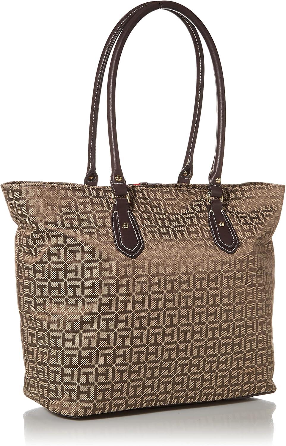 imageTommy Hilfiger Womens Jaden Plus ToteTommy Dark Chocolate