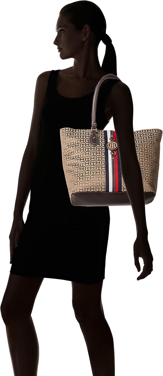 imageTommy Hilfiger Womens Jaden Plus ToteTommy Dark Chocolate