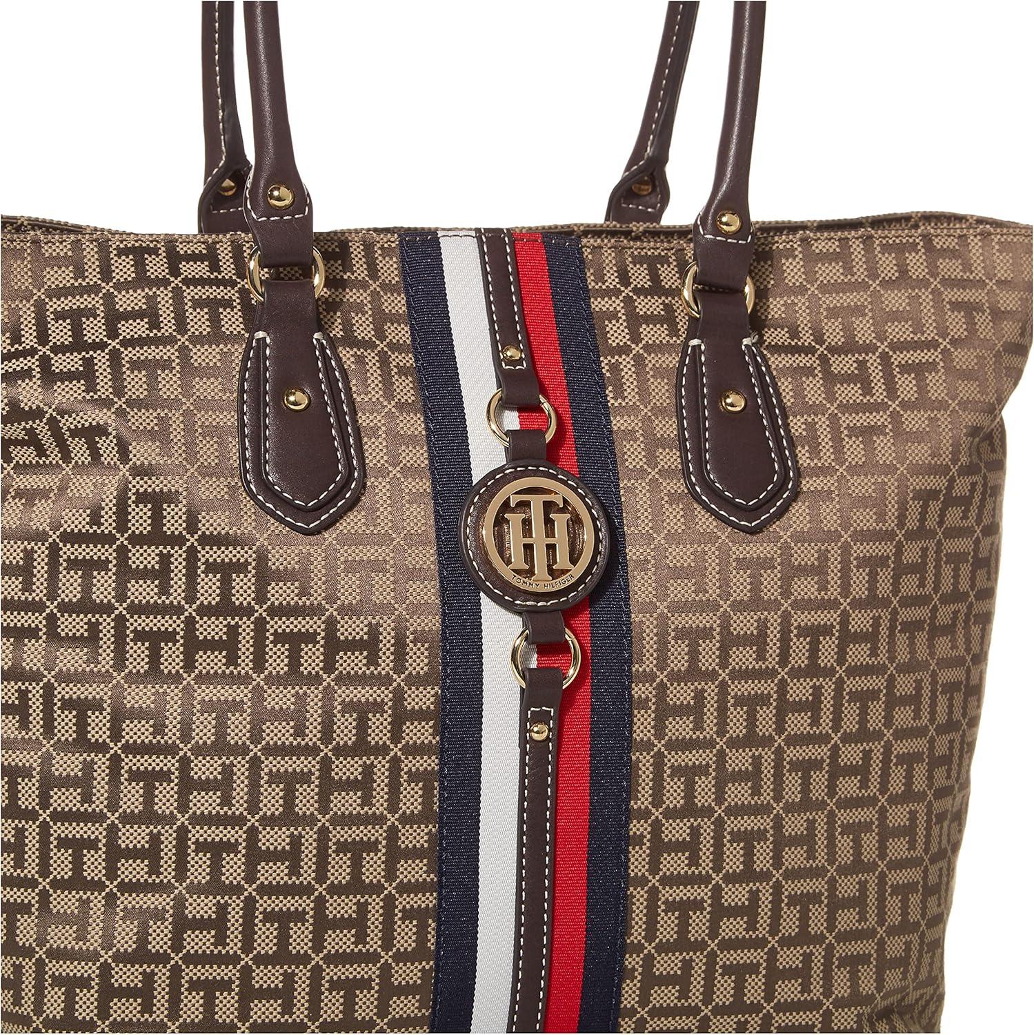 imageTommy Hilfiger Womens Jaden Plus ToteTommy Dark Chocolate