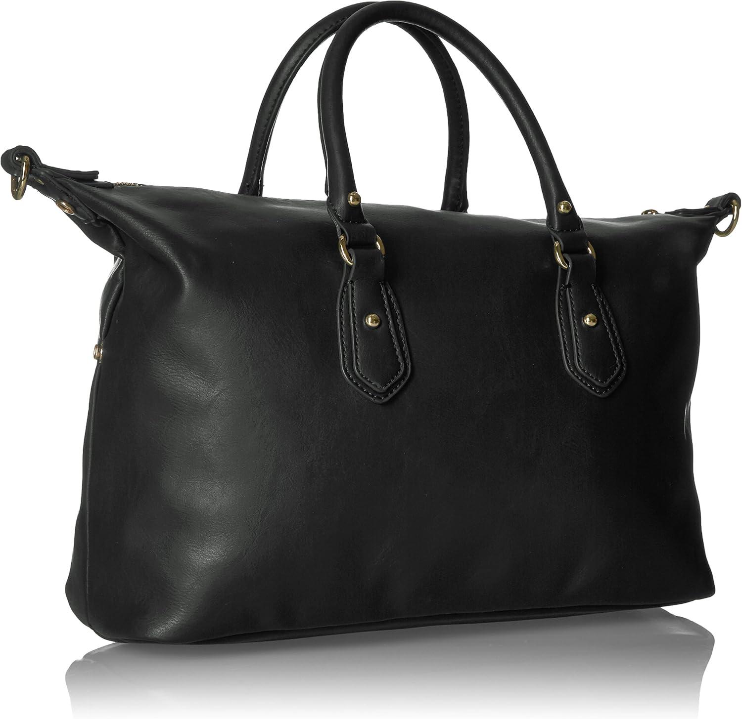 imageTommy Hilfiger Womens Jaden Satchel Crossbody BagBlack Polyvinyl Chloride