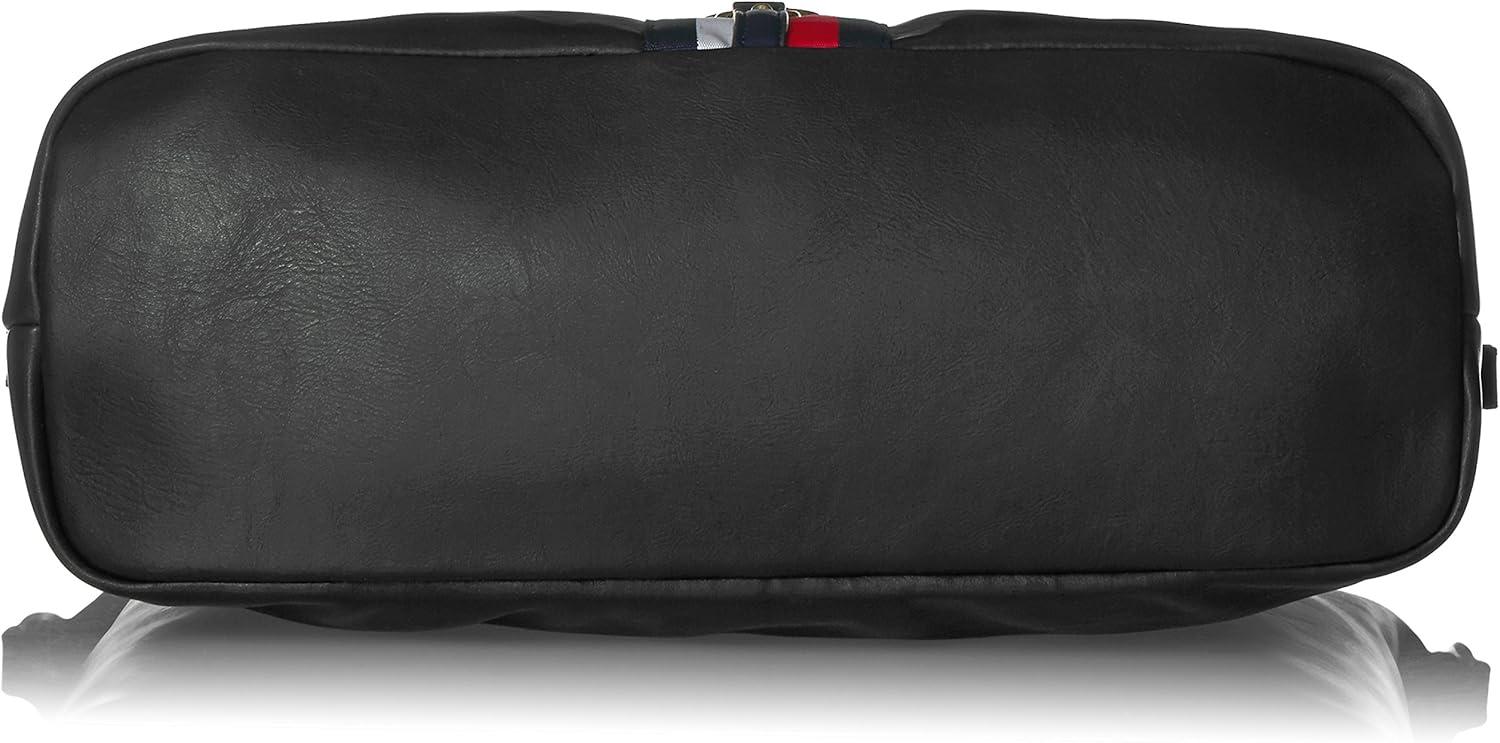 imageTommy Hilfiger Womens Jaden Satchel Crossbody BagBlack Polyvinyl Chloride