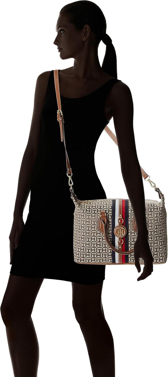imageTommy Hilfiger Womens Jaden Satchel Crossbody BagDark Chocolate
