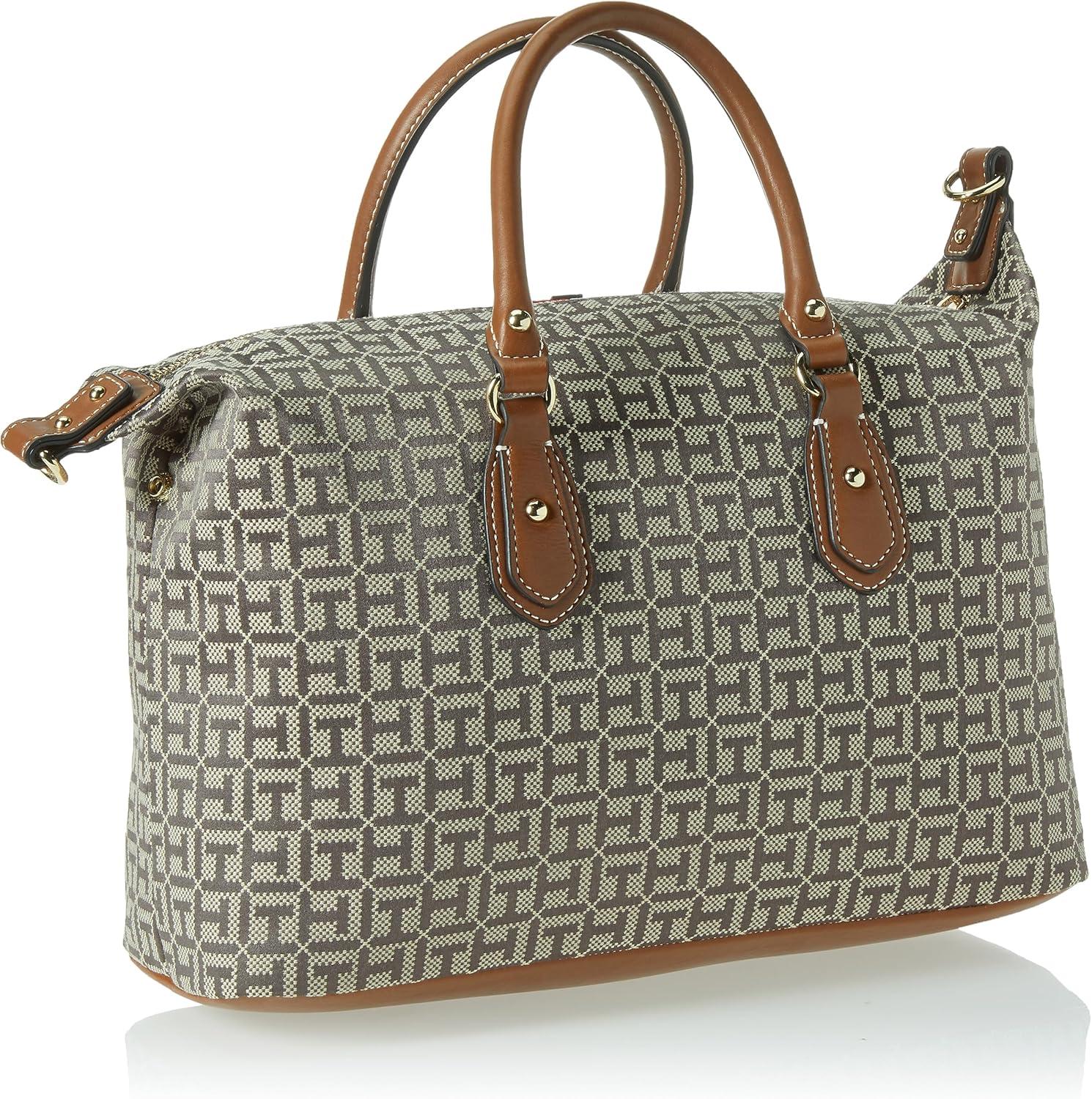 imageTommy Hilfiger Womens Jaden Satchel Crossbody BagDark Chocolate