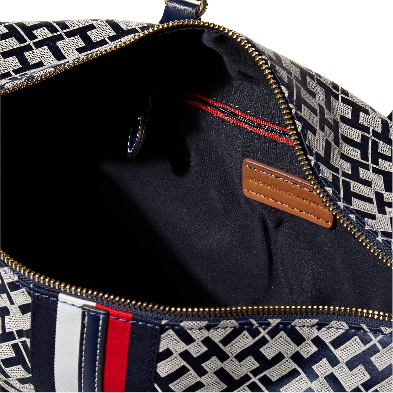 imageTommy Hilfiger Womens Jaden Satchel Crossbody BagHilfiger NavyWhite