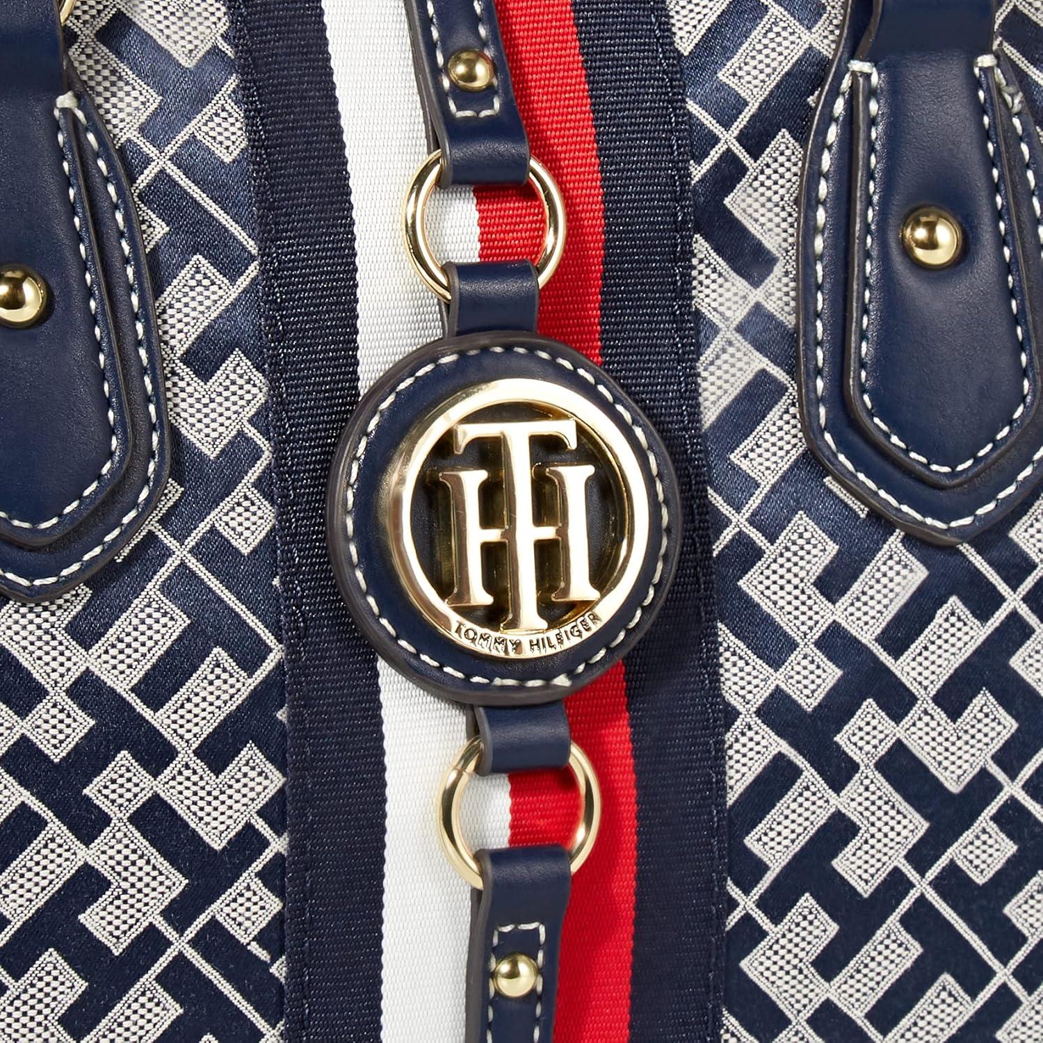 imageTommy Hilfiger Womens Jaden Satchel Crossbody BagHilfiger NavyWhite