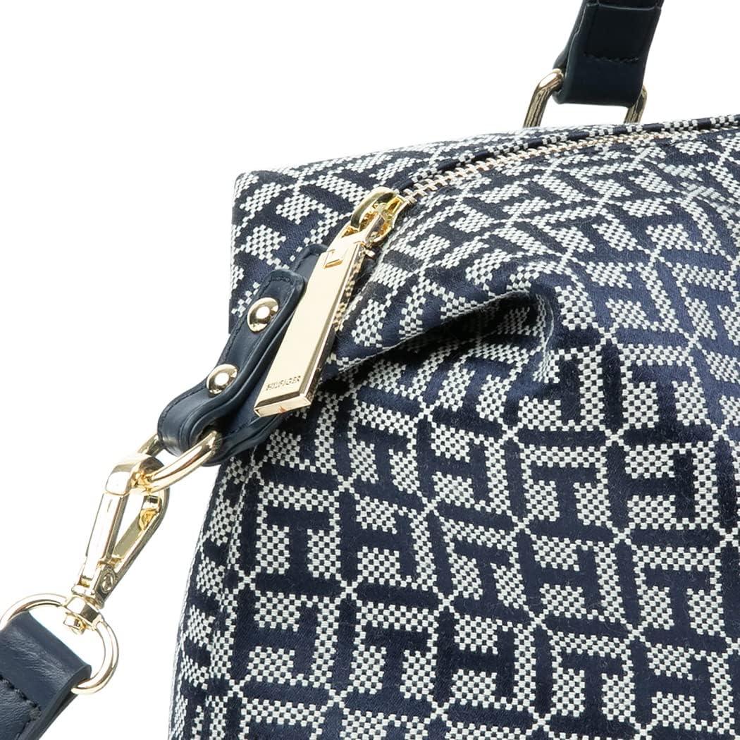 imageTommy Hilfiger Womens Jaden Satchel Crossbody BagLight StoneNavy