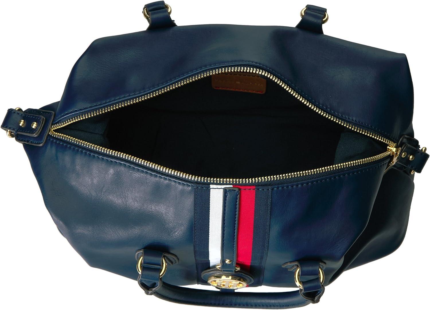imageTommy Hilfiger Womens Jaden Satchel Crossbody BagNavy Polyvinyl Chloride
