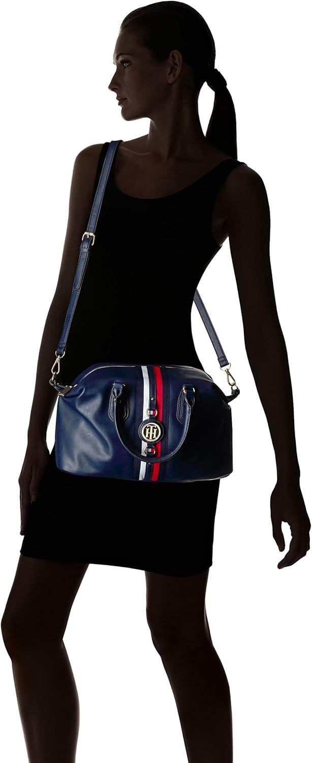 imageTommy Hilfiger Womens Jaden Satchel Crossbody BagNavy Polyvinyl Chloride