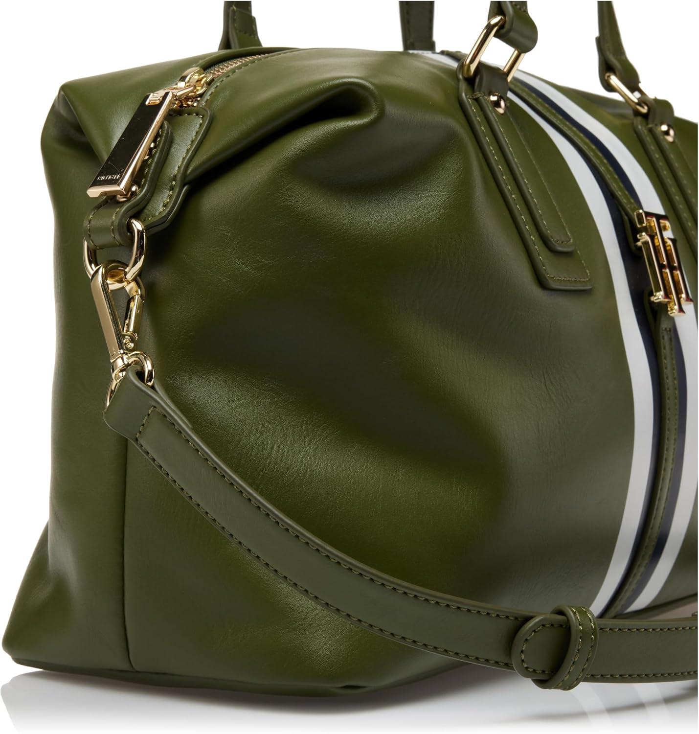 imageTommy Hilfiger Womens Jaden Satchel Crossbody BagPutting Green