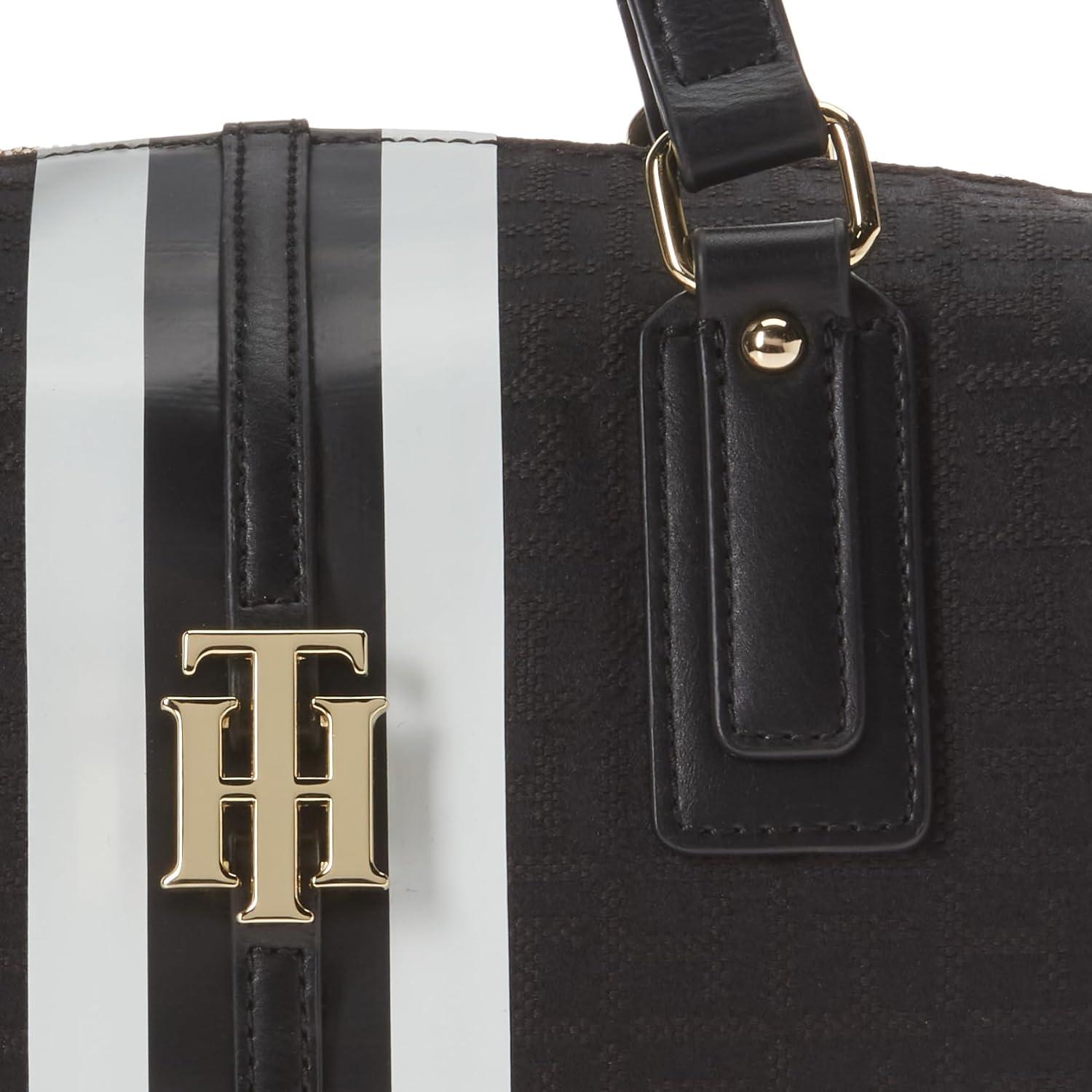 imageTommy Hilfiger Womens Jaden Satchel Crossbody BagTonal Black
