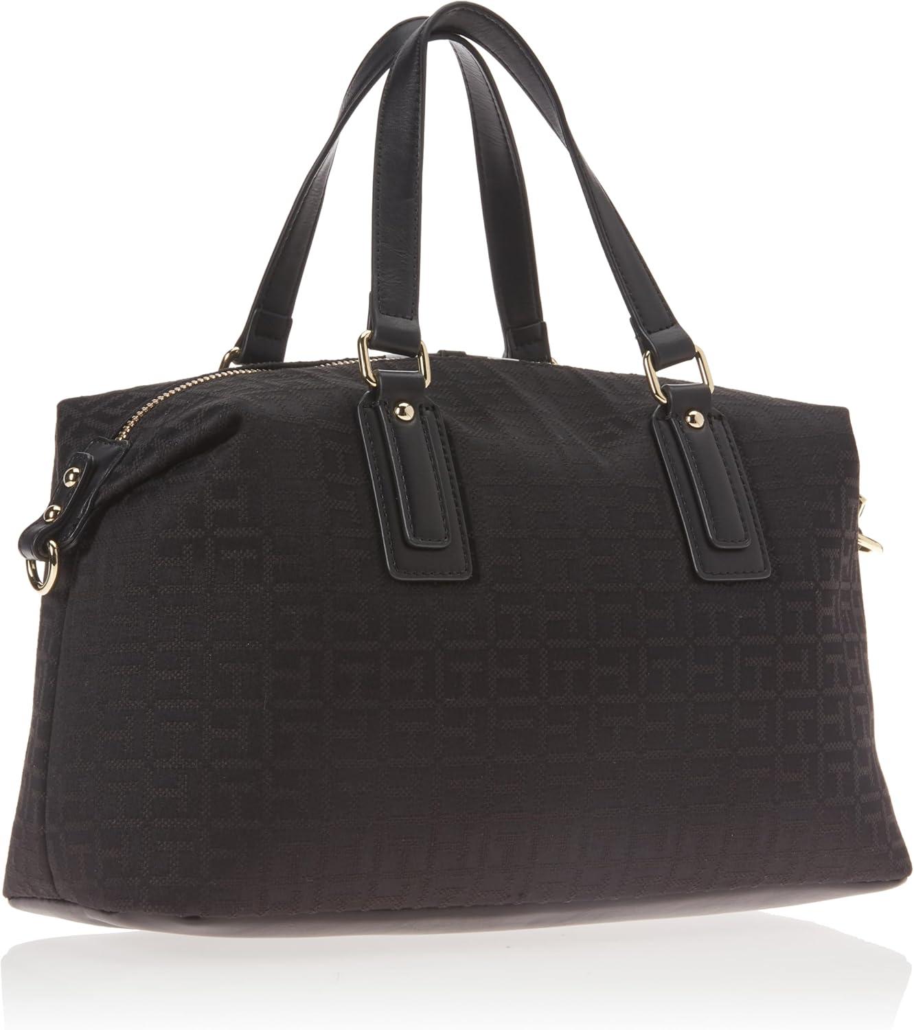 imageTommy Hilfiger Womens Jaden Satchel Crossbody BagTonal Black