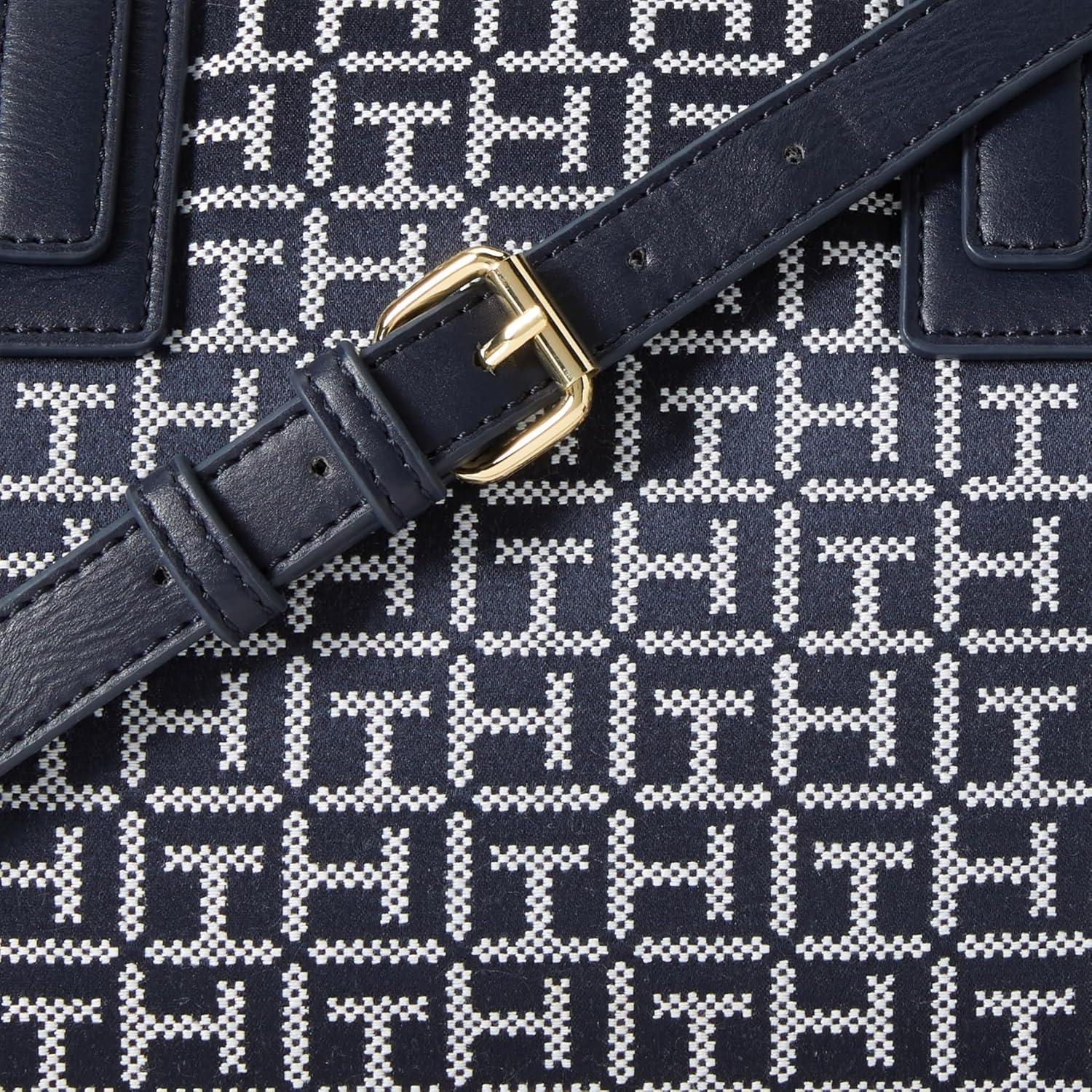 imageTommy Hilfiger Womens Jaden Satchel Crossbody BagWhiteNavy