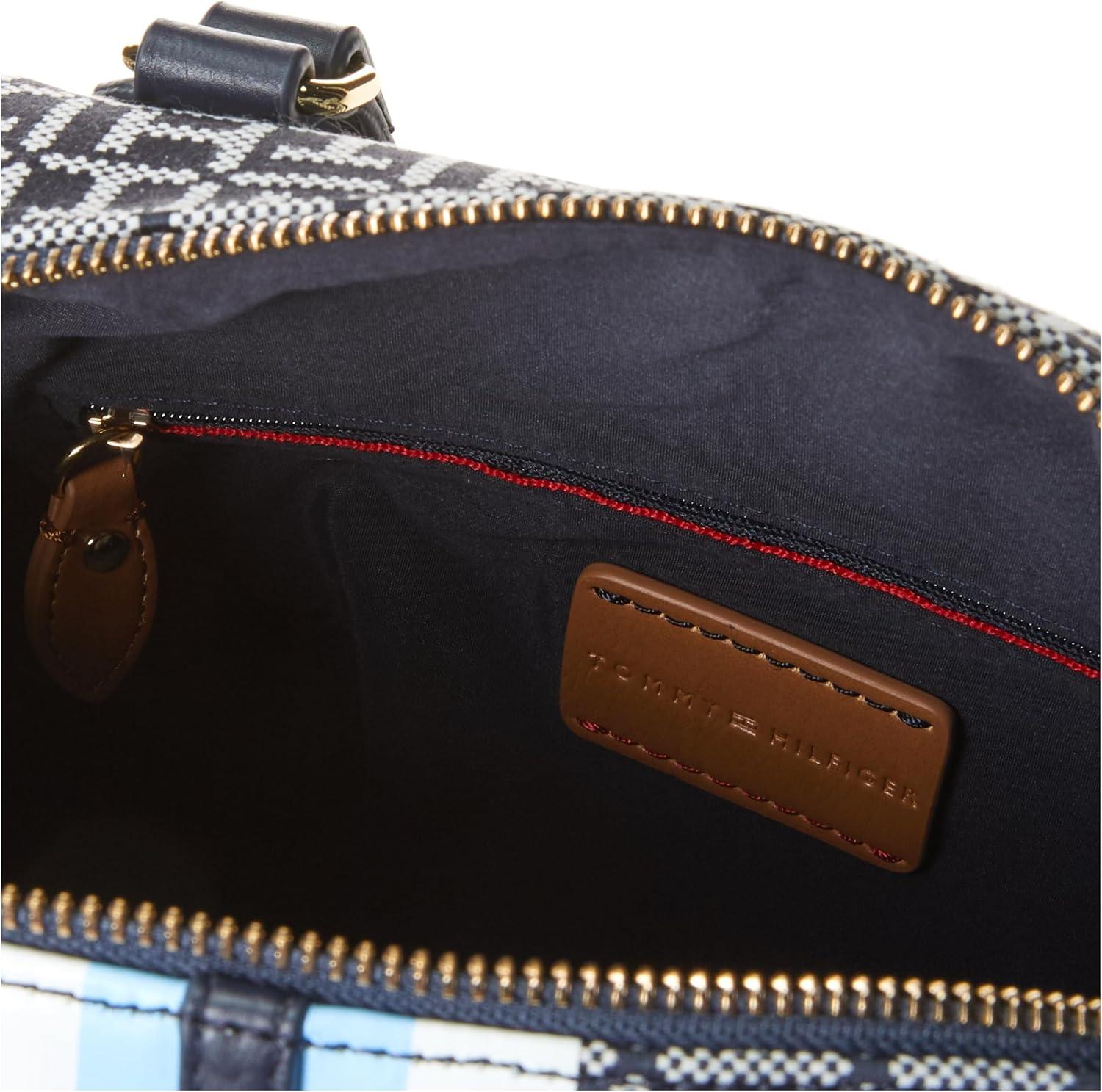 imageTommy Hilfiger Womens Jaden Satchel Crossbody BagWhiteNavy