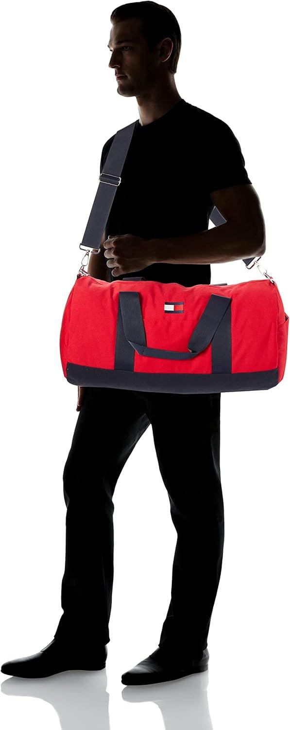 imageTommy Hilfiger mens Ardin Duffle Bag Th Deep Black One Size USAPPLE RED