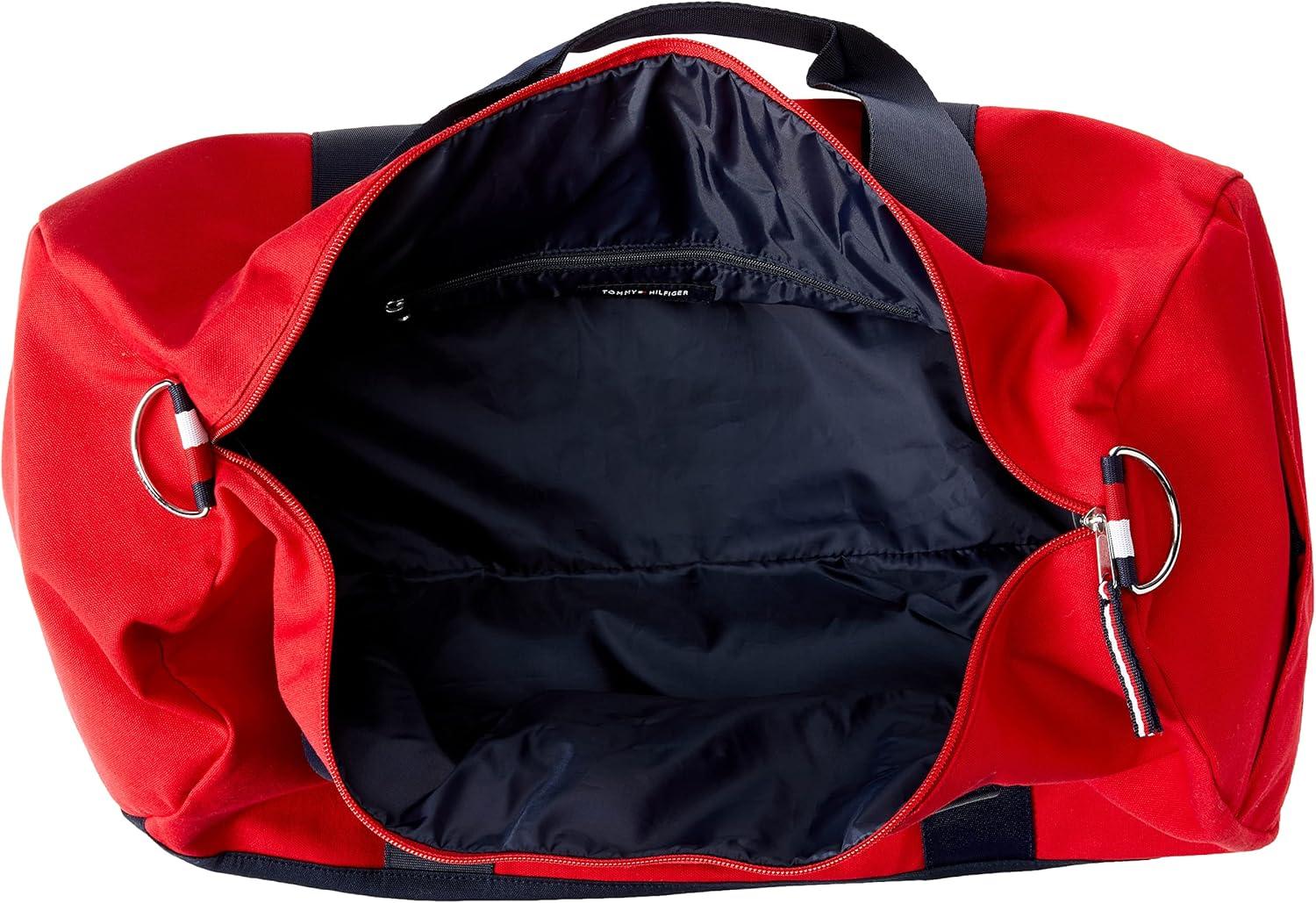 imageTommy Hilfiger mens Ardin Duffle Bag Th Deep Black One Size USAPPLE RED