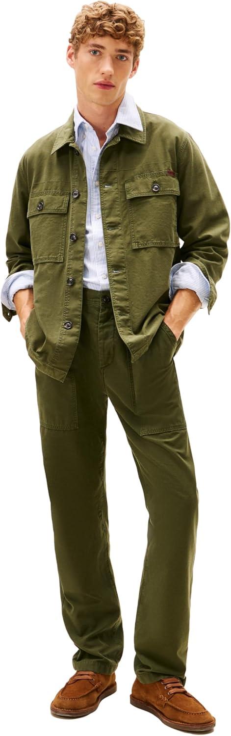 imageTommy Hilfiger mens Cotton Utility Shirt Jacket With Two Pocket and Button DetailsArctic Spruce
