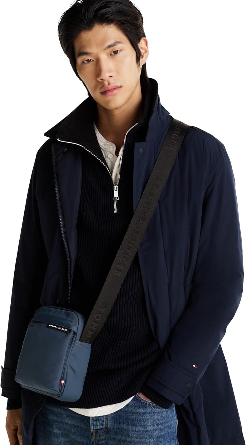 imageTommy Hilfiger mens Element Crossbody BagMilitary Denim Repreve