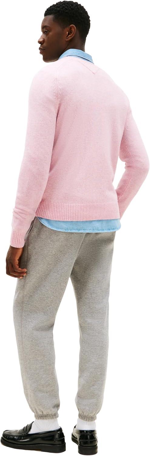 imageTommy Hilfiger mens Lambswool Crewneck Sweater PulloverClassic Pink Heather