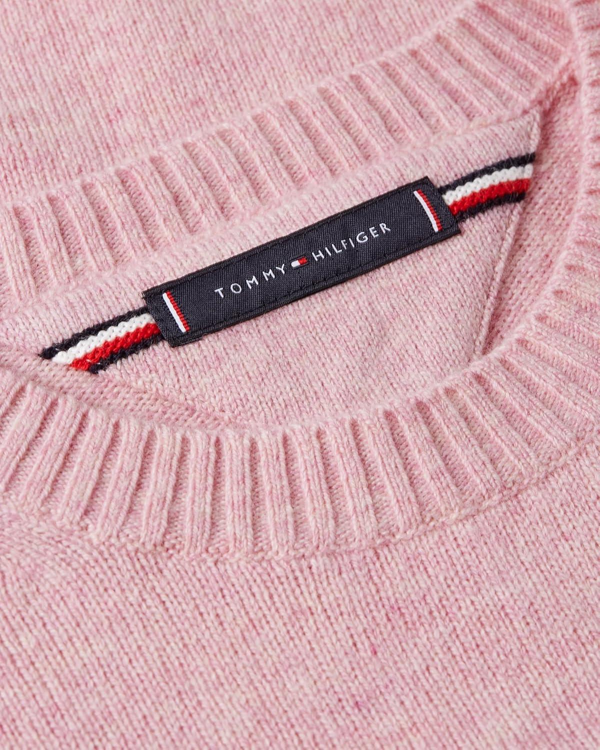 imageTommy Hilfiger mens Lambswool Crewneck Sweater PulloverClassic Pink Heather