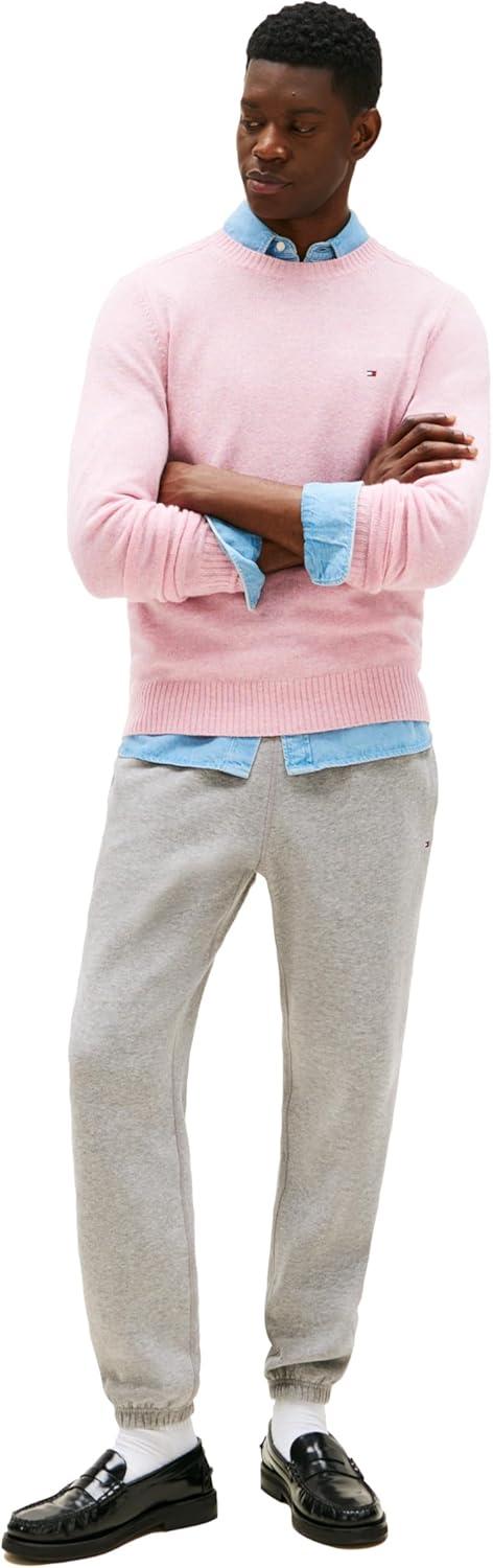 imageTommy Hilfiger mens Lambswool Crewneck Sweater PulloverClassic Pink Heather
