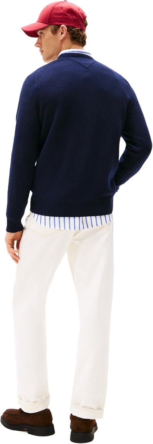 imageTommy Hilfiger mens Lambswool Crewneck Sweater PulloverDesert Sky
