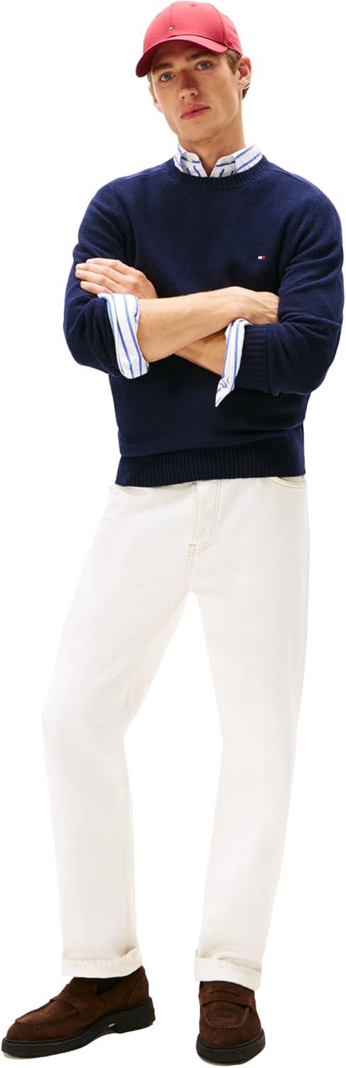 imageTommy Hilfiger mens Lambswool Crewneck Sweater PulloverDesert Sky