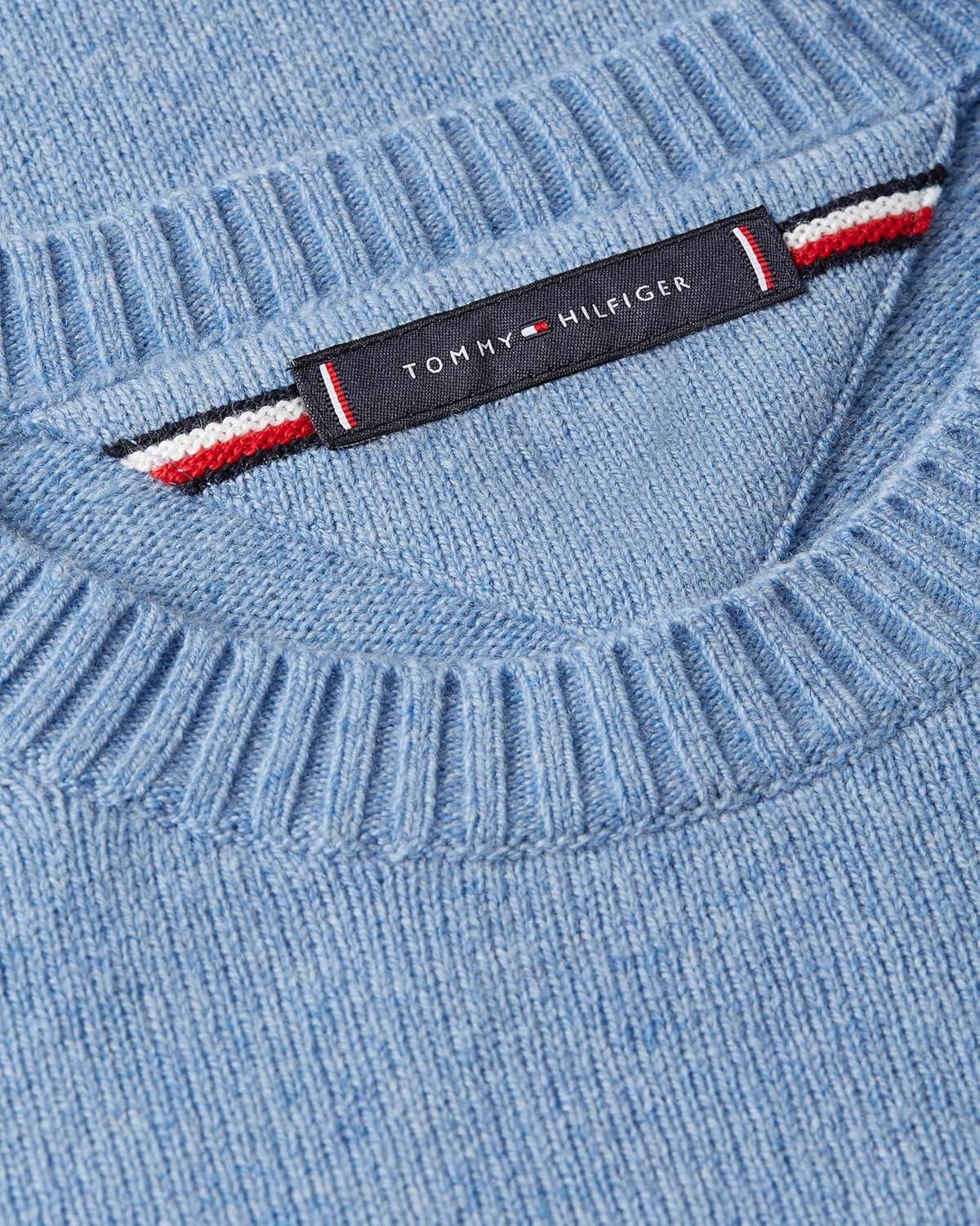 imageTommy Hilfiger mens Lambswool Crewneck Sweater PulloverLight Blue Heather