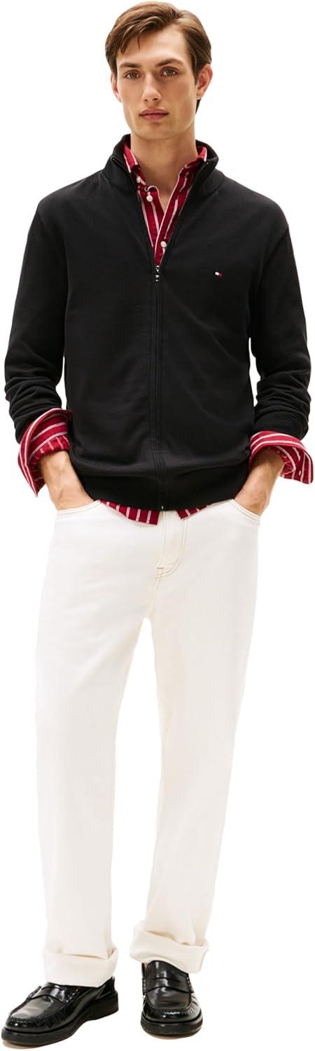 imageTommy Hilfiger mens Lightweight Full Zip Up SweaterBlack