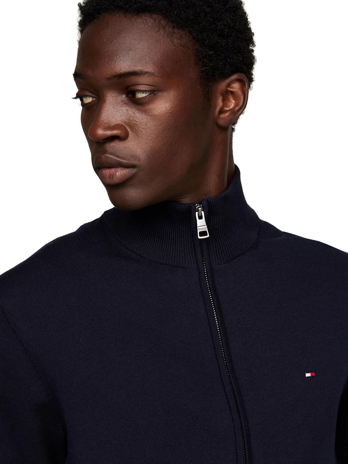 imageTommy Hilfiger mens Lightweight Full Zip Up SweaterDesert Sky