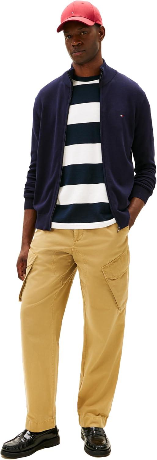imageTommy Hilfiger mens Lightweight Full Zip Up SweaterDesert Sky