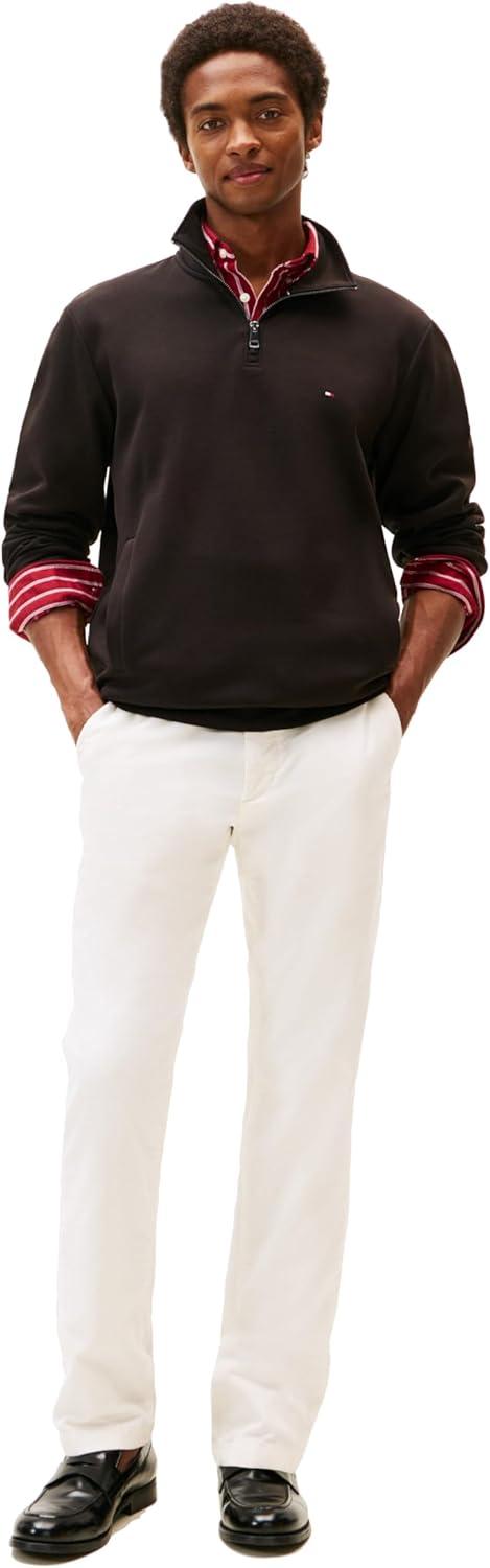 imageTommy Hilfiger mens Medium Weight 14 Zip SweatshirtBlack