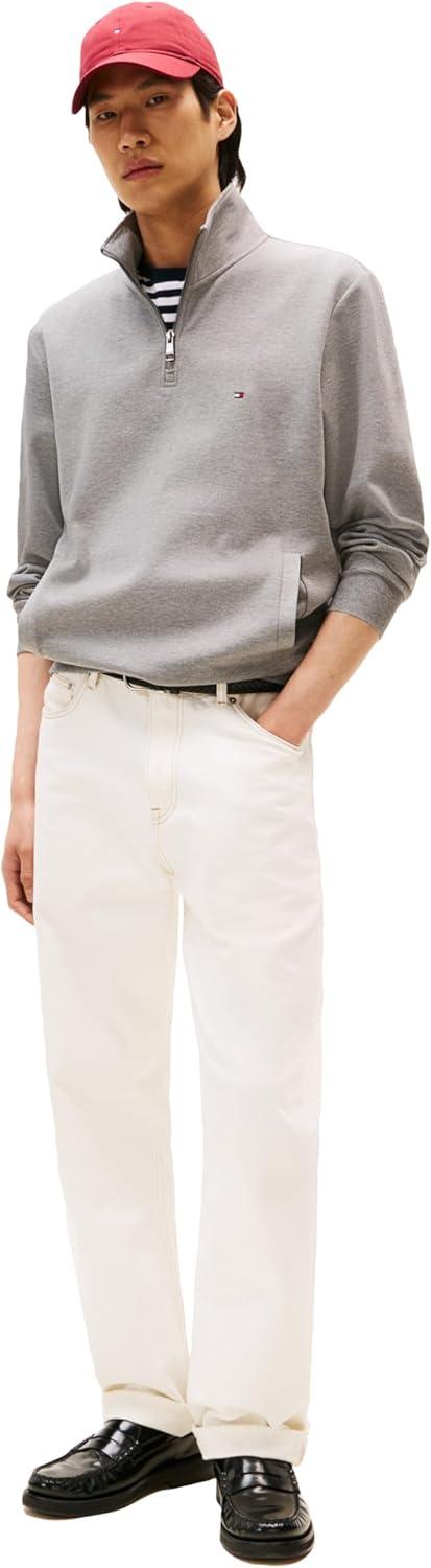 imageTommy Hilfiger mens Medium Weight 14 Zip SweatshirtMedium Grey Heather