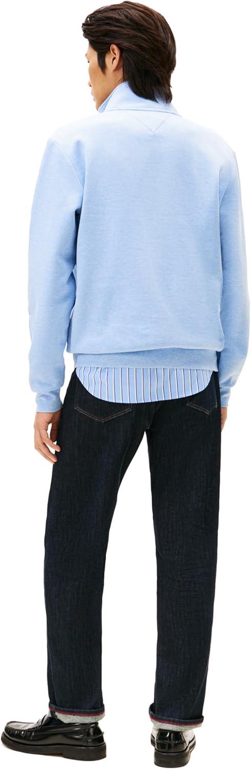 imageTommy Hilfiger mens Medium Weight 14 Zip SweatshirtVessel Blue Heather